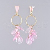 Glass Cluster Beads Dangle Ear Studs EJEW-JE03921-01-2