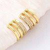 Brass Micro Pave Clear Cubic Zirconia Cuff Earrings EJEW-H158-23G-1