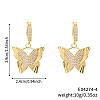 Fashionable Brass Clear Cubic Zirconia Butterfly Hoop Earrings SZ8997-2-3
