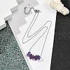 Natural Amethyst Chip Pendant Necklaces NJEW-JN05097-03-2