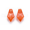 Transparent Spray Painted Glass Charms GLAA-S190-019F-03-2