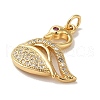 Rack Plating Brass Micro Pave Cubic Zirconia Pendants KK-K377-31G-2