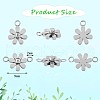 12Pcs 430 Stainless Steel Small Flower Connector Charms & Pendants JX240A-2