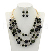 Alloy & Resin Beaded Multilayer Necklaces & Dangle Earrings Sets FS-WGF1004-03-1