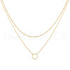 Ring Alloy Pendant Double Layer Necklaces for Women FS-WG49CC8-01-4