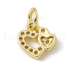 Brass Micro Pave Clear Cubic Zirconia Charms ZIRC-F132-97G-2