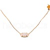 Brass Pave Natural Rose Quartz Faceted Oval Pendant Necklaces for Women WG283E9-02-2