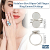 Beebeecraft 16Pcs 201 Stainless Steel Cuff Ring Findings RJEW-BBC0001-17-2
