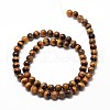 Natural Tiger Eye Round Bead Strands G-P072-33-6mm-2