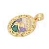 Brass Enamel Pendants KK-U068-04G-01-2