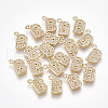 Brass Cubic Zirconia Charms KK-S348-330B-1