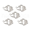 Brass Micro Pave Clear Cubic Zirconia Connector Charms KK-E068-VB375-3