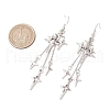 Brass Star Dangle Earrings EJEW-JE06349-3