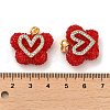 Butterfly with Heart Shape Resin & Rhinestone Pendant KK-C037-15G-4