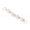 Round Shell Pearl Beaded Connector Charms PALLOY-JF03704-3