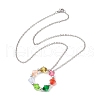 Colorful Acrylic Beaded Ring Pendant Necklaces NJEW-JN04596-02-2