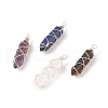 Natural & Synthetic Mixed Stone Double Terminal Pointed Pendants PALLOY-JF01743-02-1