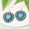 Alloy Synthetic Turquoise Dangle Earrings for Women EJEW-U053-11AS-2