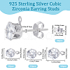 Beebeecraft 30Pcs 3 Styles Clear Cubic Zirconia Stud Earring Findings EJEW-BBC0001-28-2