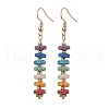 Natural Lava Rock Dangle Earrings EJEW-TA00536-01-1