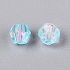 Transparent Spray Painted Glass Beads EGLA-N018-4mm-06-3