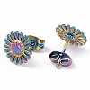 Ion Plating(IP) 304 Stainless Steel Sunflower Stud Earrings for Women EJEW-G338-05M-2