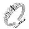 Vintage Stainless Steel Pleated Open Cuff Ring for Women FK3545-1-1