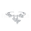 925 Sterling Silver Micro Pave Cubic Zirconia Cuff Rings WG20042-01-2