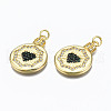 Brass Micro Pave Cubic Zirconia Pendants ZIRC-N039-148C-NF-3