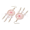 304 Stainless Steel with Glass Dangle with Natural Agate Stud Earring EJEW-MZ00185-01-4