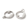 Rack Plating Brass Micro Pave Clear Cubic Zirconia Charms KK-F863-15P-2