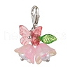 6Pcs Flower Glass Pendant Decorations HJEW-JM02791-4