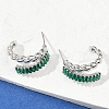 Twist Brass Micro Pave Cubic Zirconia Stud Earrings EJEW-M082-16P-01-4