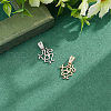 GOMAKERER 2Pcs 2 Colors 925 Sterling Silver Micro Pave Clear Cubic Zirconia Prongs Pendant Blank Cabochon Settings FIND-GO0001-73-3