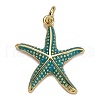 Brass Enamel Pendants KK-B029-03G-2