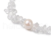 Natural Quartz Crystal Chips Stretch Bracelets for Women BJEW-JB11343-06-3