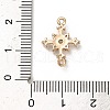 Brass Clear Cubic Zirconia Connector Charms KK-P301-03E-G-3