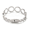 Stainless Steel Crystal Rhinestone Hollow Ring Hinged Bangles for Women BJEW-G719-23P-3
