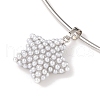 Brass with ABS Imitation Pearl Charm Necklace BJEW-Q350-05B-P-2