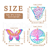 Biyun 48Pcs 12 Styles Ion Plating(IP) 201 Stainless Steel Filigree Pendants STAS-BY0001-07-3