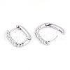 Half Spiral Rectangle Brass Hoop Earrings for Women EJEW-B056-18P-2