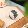 Ethnic Style Adjustable 925 Sterling Silver Finger Rings for Women FS-WG30C75-01-2