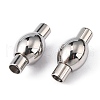 Smooth 304 Stainless Steel Magnetic Clasps with Glue-in Ends STAS-Q141-2