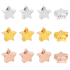   12Pcs 3 Colors 925 Sterling Silver Beads STER-PH0002-09-1