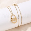 304 Stainless Steel Roman Numeral 3 Ring Pendant Necklaces NJEW-V001-06G-02-4