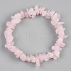 Unisex Chip Natural Rose Quartz Beaded Stretch Bracelets BJEW-S143-25-2