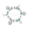 Glass with Synthetic Moonstone Christmas Theme Beaded Stretch Bracelets for Women BJEW-TA00656-2