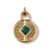 Ion Plating(IP) 304 Stainless Steel with Synthetic Malachite Pendants STAS-G307-03G-1