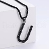 Stylish Stainless Steel Initial Pendant Necklaces SR1473-21-1