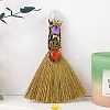 New Natural Quartz Crystal Rolling Stone Broom Hand Crystal Raw Stone Handmade Magic Broom Halloween Decoration Wholesale PW-WG45A77-01-1